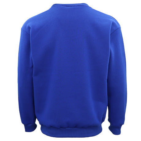 New Adult Unisex Plain Pullover Fleece Jumper Mens Long Sleeve Crew Neck Sweater, White, L