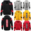 Men's Fleece Zip Up Hoodie Shirt Chicago Bulls 23 Michael Jordan Sweat Jacket, Red, S