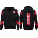 Men's Fleece Zip Up Hoodie Shirt Chicago Bulls 23 Michael Jordan Sweat Jacket, Red, S