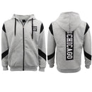 Men's Fleece Zip Up Hoodie Shirt Chicago Bulls 23 Michael Jordan Sweat Jacket, Red, S