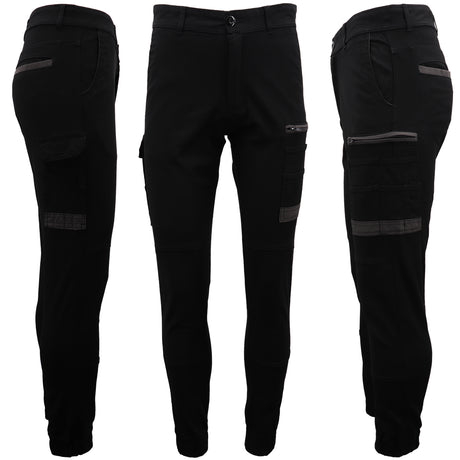 Men's Cargo Cotton Drill Work Pants UPF 50+ 13 Pockets Tradies Workwear Trousers, Navy, 28