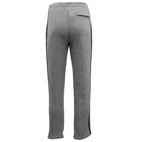 Men's Fleece Casual Sports Track Pants w Zip Pocket Striped Sweat Trousers S-6XL, Charcoal w Black Stripes, 5XL