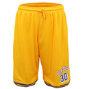Men's Basketball Sports Shorts Gym Jogging Swim Board Boxing Sweat Casual Pants, Yellow - Golden State 30, M