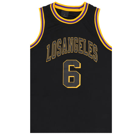 Kid's Basketball Jersey Tank Boys Sports T Shirt Tee Singlet Tops Los Angeles, Yellow - Los Angeles 6, 2