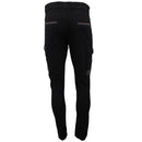 Men's Cotton Drill Cargo Work Pants UPF 50+ 13 Pockets Tradies Workwear Trousers, Black, 30