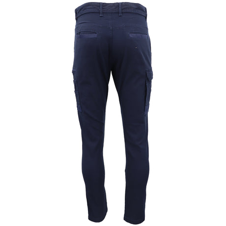Men's Cotton Drill Cargo Work Pants UPF 50+ 13 Pockets Tradies Workwear Trousers, Black, 34
