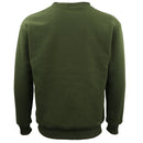 New Adult Unisex Plain Pullover Fleece Jumper Mens Long Sleeve Crew Neck Sweater, Olive, M