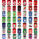 6x Christmas Stubby Stubbie Holders Beer Bottle Drink Can Cooler Santa Reindeer, C
