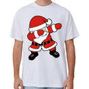 100% Cotton Christmas T-shirt Adult Unisex Tee Tops Funny Santa Party Custume, Dancing Santa (White), 3XL