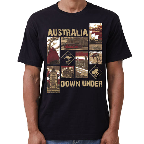 100% Cotton Australia Down Under Souvenir T-Shirt Unisex Adult Iconic Tee Top, White, M