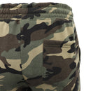 Men's Fleece Track Pants Military Camouflage Tactical Gym Trousers w Cuffed Hem, Green Camo, S