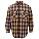 Men's 100% Cotton Flannelette Shirt Long Sleeve Plaid Check Flannel w Pockets, Golden Horizon Plaid, 2XL