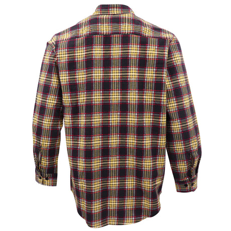 Men's 100% Cotton Flannelette Shirt Long Sleeve Plaid Check Flannel w Pockets, Golden Horizon Plaid, 2XL