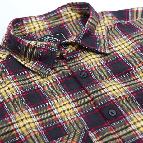 Men's 100% Cotton Flannelette Shirt Long Sleeve Plaid Check Flannel w Pockets, Golden Horizon Plaid, 2XL