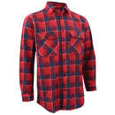 Men's 100% Cotton Flannelette Shirt Long Sleeve Plaid Check Flannel w Pockets, Crimson Tide Plaid, XL
