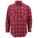 Men's 100% Cotton Flannelette Shirt Long Sleeve Plaid Check Flannel w Pockets, Crimson Tide Plaid, XL
