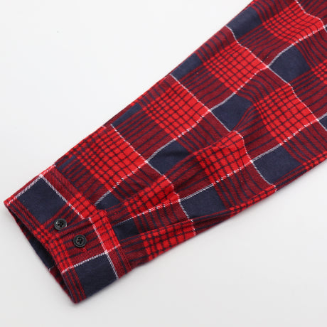 Men's 100% Cotton Flannelette Shirt Long Sleeve Plaid Check Flannel w Pockets, Crimson Tide Plaid, XL