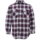 Men's 100% Cotton Flannelette Shirt Long Sleeve Plaid Check Flannel w Pockets, Snowfall Navy Plaid, 2XL