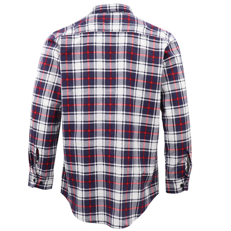 Men's 100% Cotton Flannelette Shirt Long Sleeve Plaid Check Flannel w Pockets, Snowfall Navy Plaid, 2XL