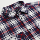 Men's 100% Cotton Flannelette Shirt Long Sleeve Plaid Check Flannel w Pockets, Snowfall Navy Plaid, 2XL