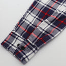 Men's 100% Cotton Flannelette Shirt Long Sleeve Plaid Check Flannel w Pockets, Snowfall Navy Plaid, 2XL