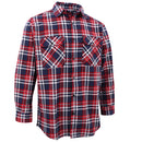 Men's 100% Cotton Flannelette Shirt Long Sleeve Plaid Check Flannel w Pockets, Heritage Red Plaid, S