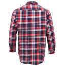 Men's 100% Cotton Flannelette Shirt Long Sleeve Plaid Check Flannel w Pockets, Heritage Red Plaid, S