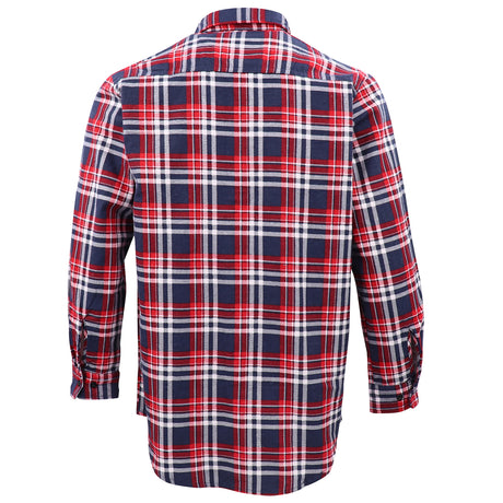Men's 100% Cotton Flannelette Shirt Long Sleeve Plaid Check Flannel w Pockets, Heritage Red Plaid, S