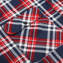 Men's 100% Cotton Flannelette Shirt Long Sleeve Plaid Check Flannel w Pockets, Heritage Red Plaid, M