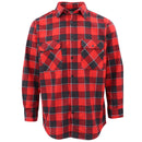Men's 100% Cotton Flannelette Shirt Long Sleeve Plaid Check Flannel w Pockets, Lumberjack Red Buffalo Plaid, M