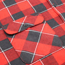Men's 100% Cotton Flannelette Shirt Long Sleeve Plaid Check Flannel w Pockets, Lumberjack Red Buffalo Plaid, M