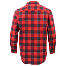 Men's 100% Cotton Flannelette Shirt Long Sleeve Plaid Check Flannel w Pockets, Lumberjack Red Buffalo Plaid, XL