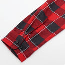 Men's 100% Cotton Flannelette Shirt Long Sleeve Plaid Check Flannel w Pockets, Lumberjack Red Buffalo Plaid, 3XL