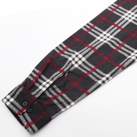 Men's 100% Cotton Flannelette Shirt Long Sleeve Plaid Check Flannel w Pockets, Shadow Glen Plaid, L