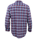 Men's 100% Cotton Flannelette Shirt Long Sleeve Plaid Check Flannel w Pockets, Patriot Blue Plaid, L