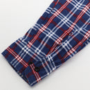 Men's 100% Cotton Flannelette Shirt Long Sleeve Plaid Check Flannel w Pockets, Patriot Blue Plaid, L