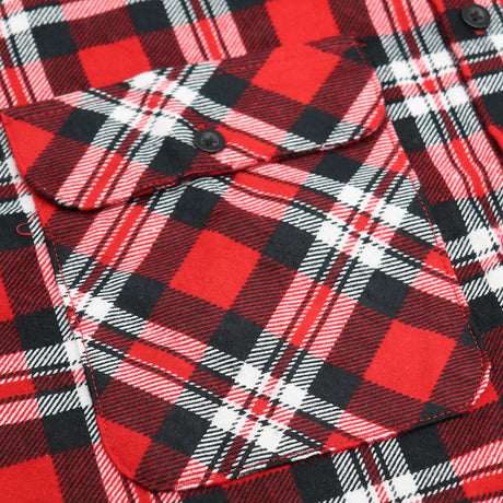 Men's 100% Cotton Flannelette Shirt Long Sleeve Plaid Check Flannel w Pockets, Crimson Knight Plaid, L