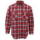Men's 100% Cotton Flannelette Shirt Long Sleeve Plaid Check Flannel w Pockets, Crimson Knight Plaid, 2XL