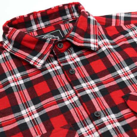 Men's 100% Cotton Flannelette Shirt Long Sleeve Plaid Check Flannel w Pockets, Crimson Knight Plaid, 2XL