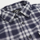 Men's 100% Cotton Flannelette Shirt Long Sleeve Plaid Check Flannel w Pockets, Midnight Navy Plaid, XL