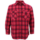 Men's 100% Cotton Flannelette Shirt Long Sleeve Plaid Check Flannel w Pockets, Scarlet Ember Plaid, XL