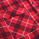 Men's 100% Cotton Flannelette Shirt Long Sleeve Plaid Check Flannel w Pockets, Scarlet Ember Plaid, XL