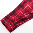 Men's 100% Cotton Flannelette Shirt Long Sleeve Plaid Check Flannel w Pockets, Scarlet Ember Plaid, XL