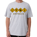 Adult Unisex 100% Cotton T Shirt Australia Wildlife Road Sign Souvenir Tee Tops, Grey, 3XL
