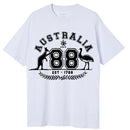 Adult Unisex 100% Cotton T Shirt Australia Kangaroo Emu Aussie Souvenir Tee Tops, White, M