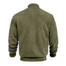 Men's Varsity Bomber Flight Jacket Breathable Windbreaker Zip Coat Faux Leather, Green, L
