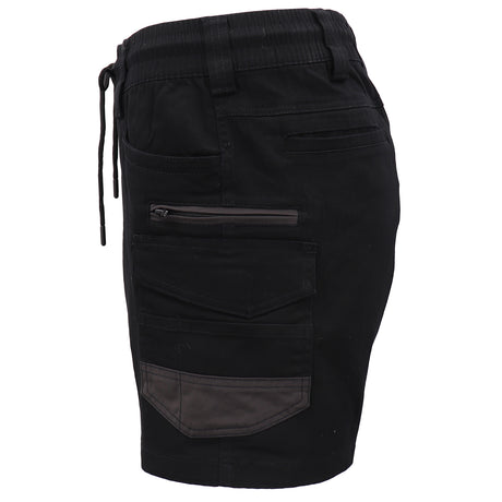 Mens Cargo Cotton Work Shorts 10 Pockets Tradies Utility Pants Workwear Trousers, Black, 28