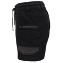 Mens Cargo Cotton Work Shorts 10 Pockets Tradies Utility Pants Workwear Trousers, Black, 32