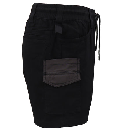 Mens Cargo Cotton Work Shorts 10 Pockets Tradies Utility Pants Workwear Trousers, Black, 36