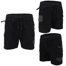 Mens Cargo Cotton Work Shorts 10 Pockets Tradies Utility Pants Workwear Trousers, Black, 40
